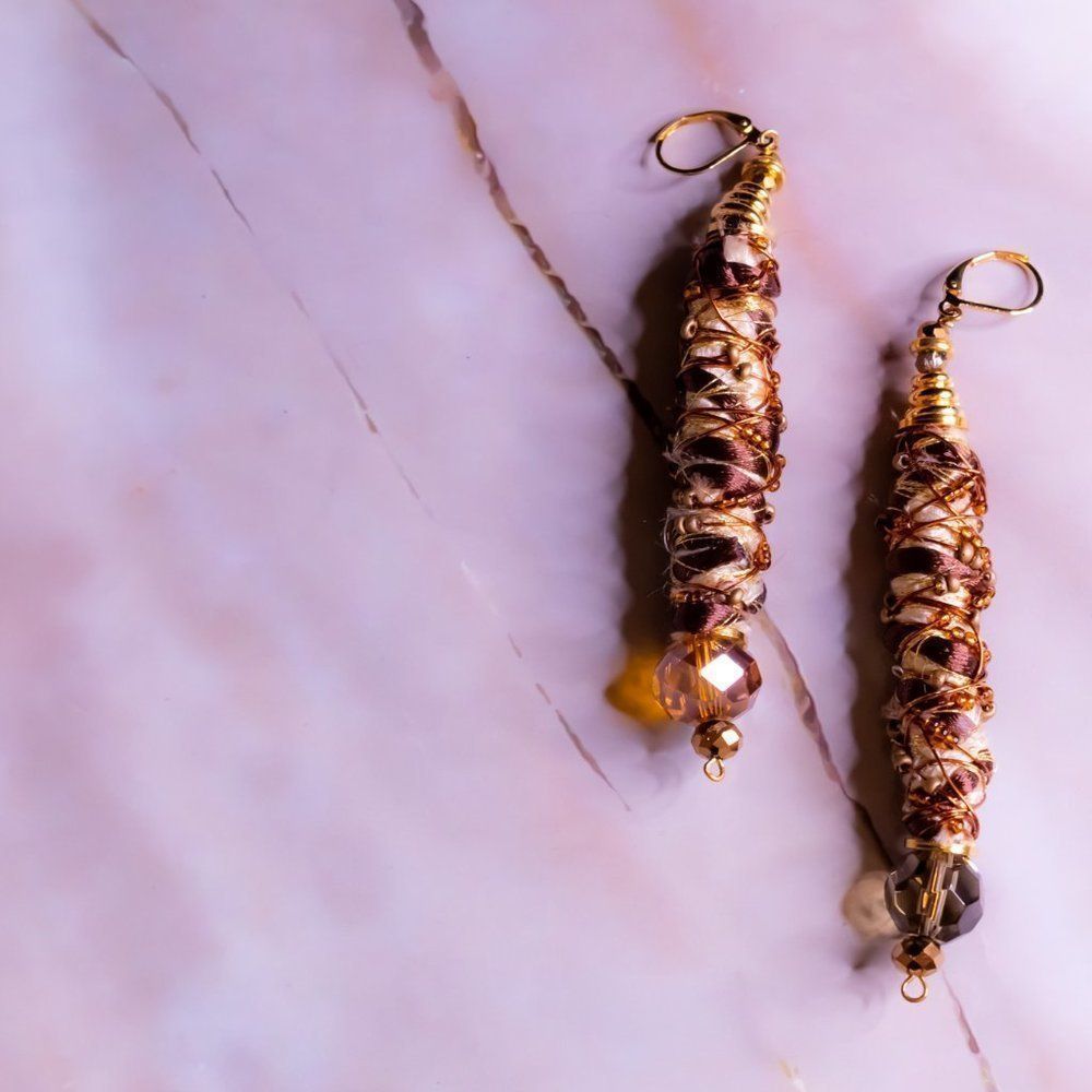 Handmade gold filled and crystal earrings